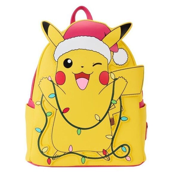 Loungefly Backpack Pokémon Santa Pikachu String Lights Light Up Mini Christmas - Picture 1 of 14